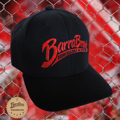 Boné preto original Barra Brava - Logo vermelho bordado